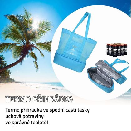 Obrázok z Plážová taška s termo priehradkou - modrá