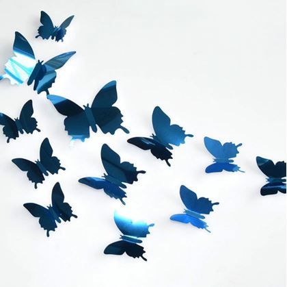 Obrázok z Zrkadlový motýľ 12ks - modrý
