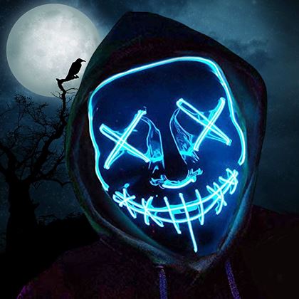 Obrázok z Strašidelná svietiaca maska - modrá