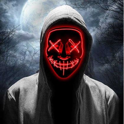 Obrázok z Strašidelná svietiaca maska - červená
