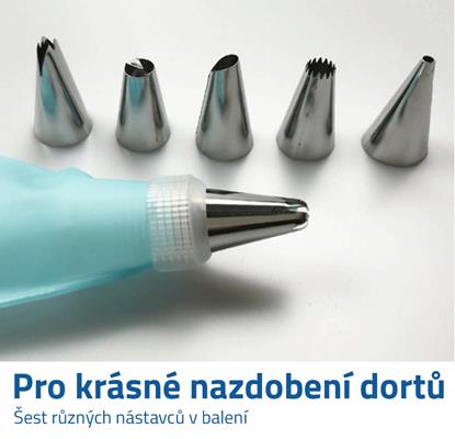 Silikonový sáček na zdobení s 6 nástavci