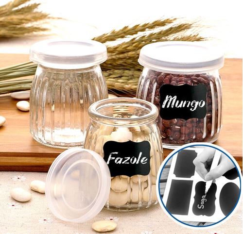 Waterproof stickers for jars with chalk pen 32 pcs