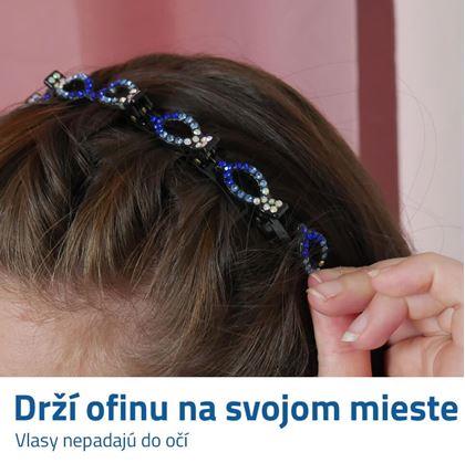 Obrázok z Čelenka so sponkami a kamienkami  - modrá