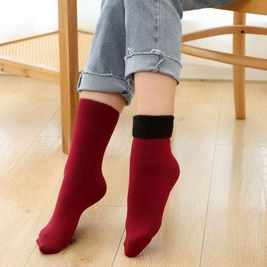 Obrázok z Hrejivé ponožky s kožúškom - červené