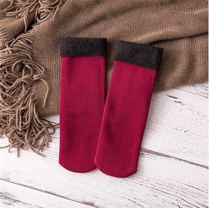 Obrázok z Hrejivé ponožky s kožúškom - červené