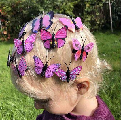 Obrázok z Sponky do vlasov motýliky 10 ks - ružové