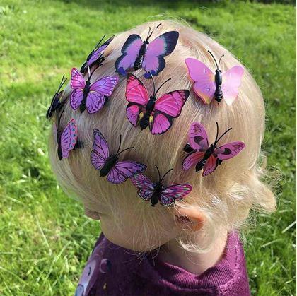 Obrázok z Sponky do vlasov motýliky 10 ks - ružové