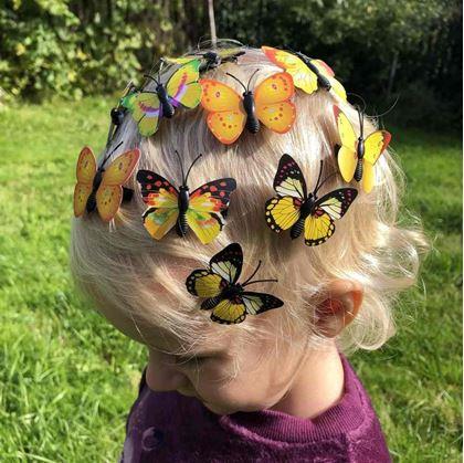 Obrázok z Sponky do vlasov motýliky 10 ks - žlté