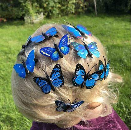 Obrázok z Sponky do vlasov motýliky 10 ks - modré