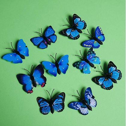 Obrázok z Sponky do vlasov motýliky 10 ks - modré