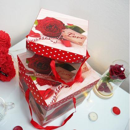 Obrázok z Darčeková krabička 15 cm - valentínska ruža