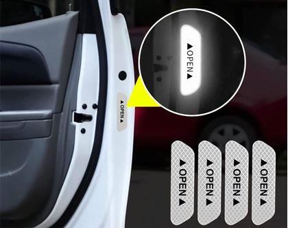Reflexní samolepky na auto 4 ks - bílé