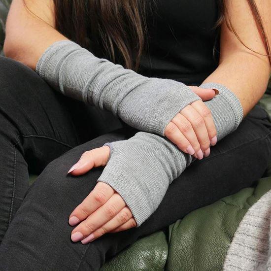 Obrázok z Hrejivé návleky na ruky - svetlo sivé