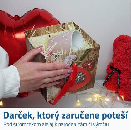 Obrázok z Darčeková krabička 15 cm - srdce s ružou