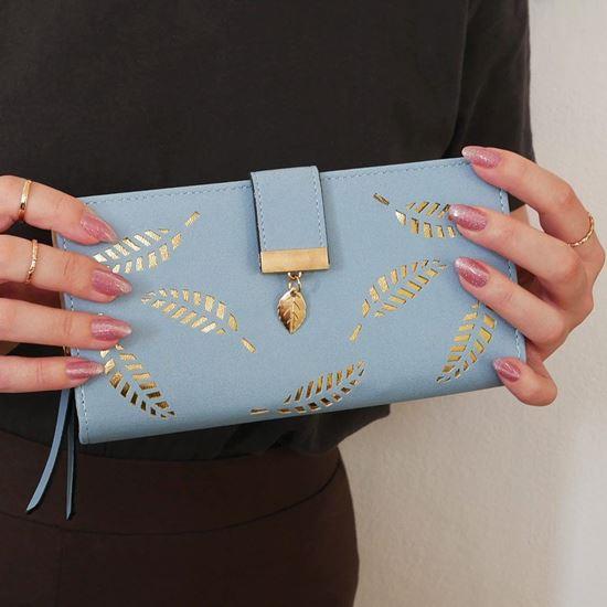 Obrázok z Dámska peňaženka s pierkom - modrá