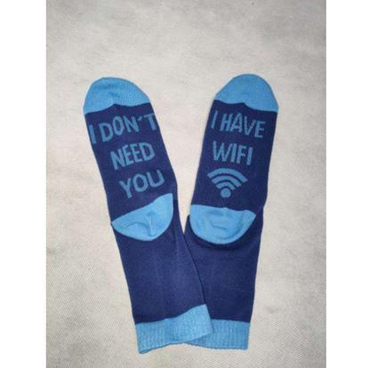 Obrázok Ponožky - nepotrebujem ťa, mám Wi-Fi