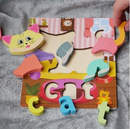 Obrázok z Anglické puzzle pre najmenších - mačička