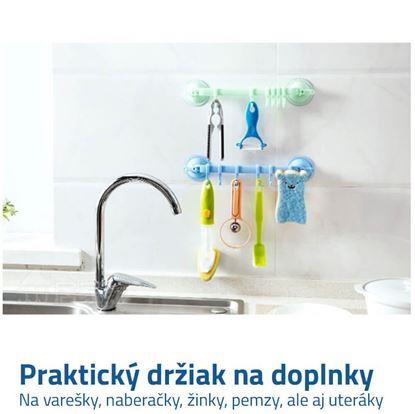 Přenosný držák s háčky - modrý