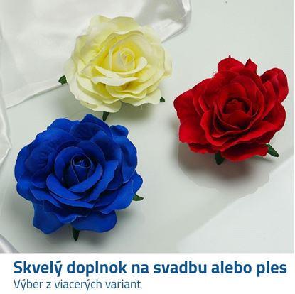 Sponka s růží - modrá