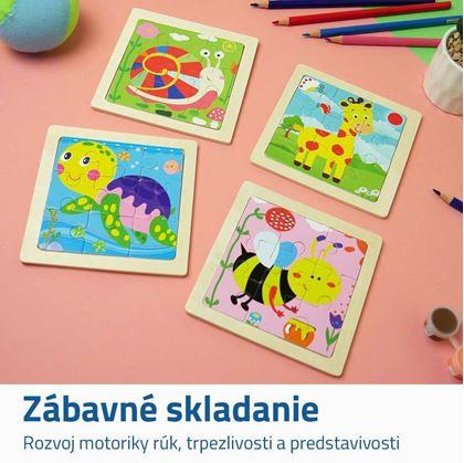 Obrázok z Drevené puzzle pre deti - slimák