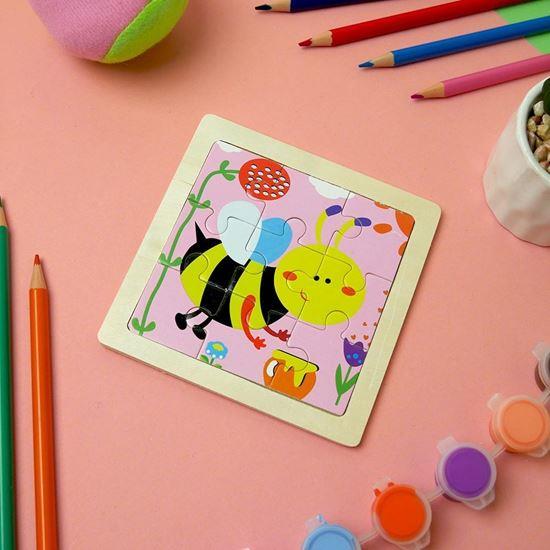 Obrázok z Drevené puzzle pre deti - včielka