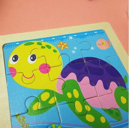 Obrázok z Drevené puzzle pre deti - korytnačka
