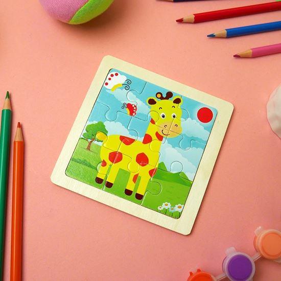 Obrázok z Drevené puzzle pre deti - žirafa