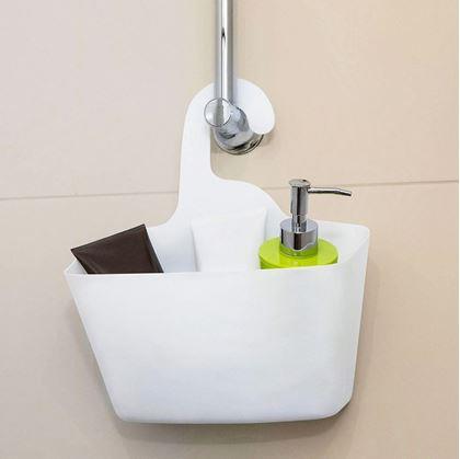 Obrázok z Závesný box na kúpeľňové doplnky - biely