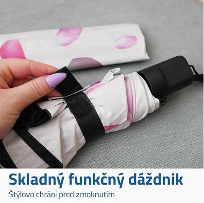 Skládací deštník - okvětní lístky bílé