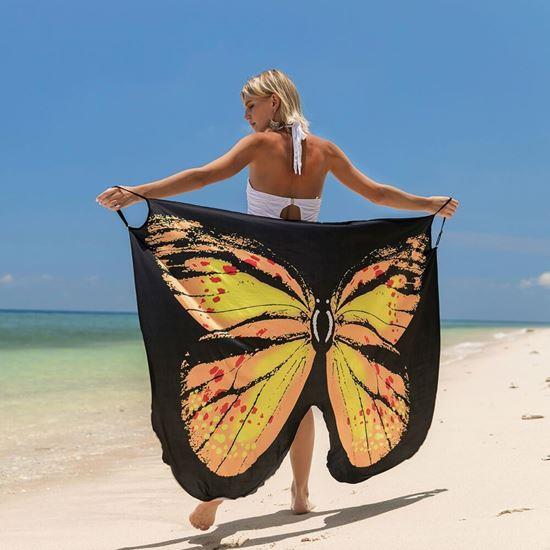 Plážové šaty - motýlí křídla XS-M - žluté