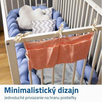 Obrázok z Mušelínový vreckár na postieľku - ružový