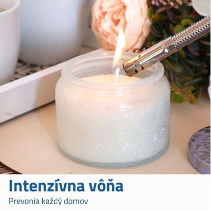 Obrázok z Vónna sviečka v skle - biela, santalové drevo