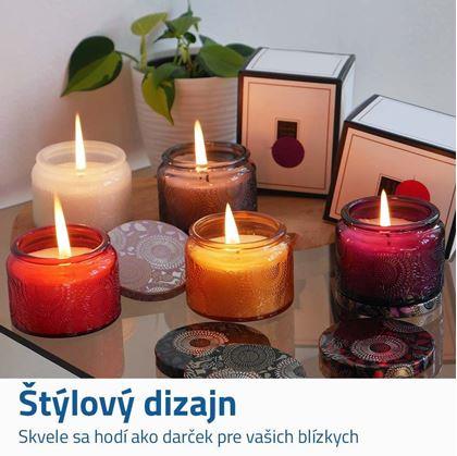 Obrázok z Vónna sviečka v skle - fialová, vôňa kvetín