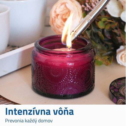 Obrázok z Vónna sviečka v skle - fialová, vôňa kvetín