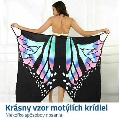 Plážové šaty - motýlí křídla L-XL - modré