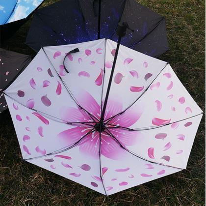 Skládací deštník - okvětní lístky bíléSkládací deštník - okvětní lístky bílé