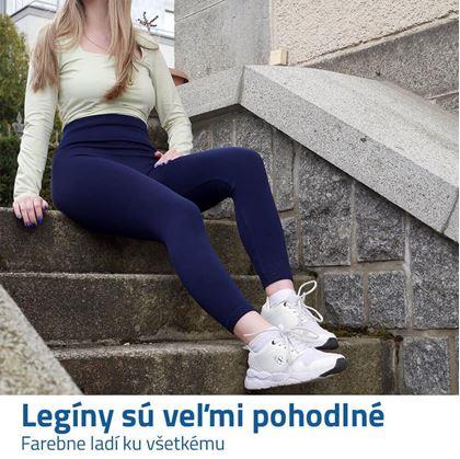 Bezešvé legíny s vysokým pasem - modré