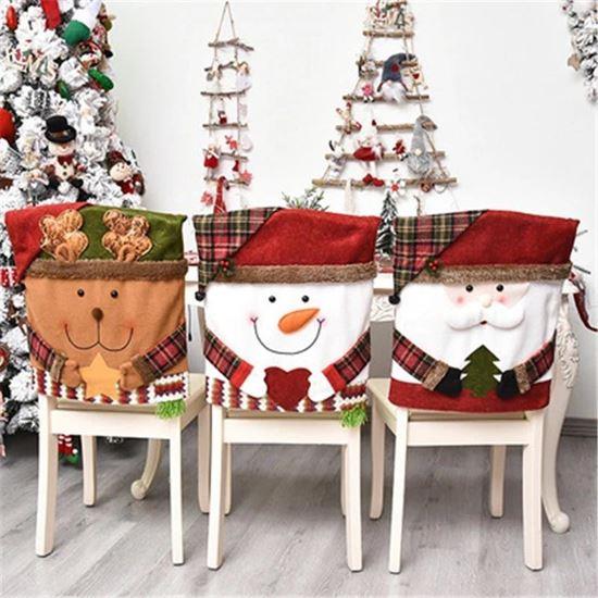 Obrázok z Vianočný poťah na stoličku - medvedík v sobie čiapku
