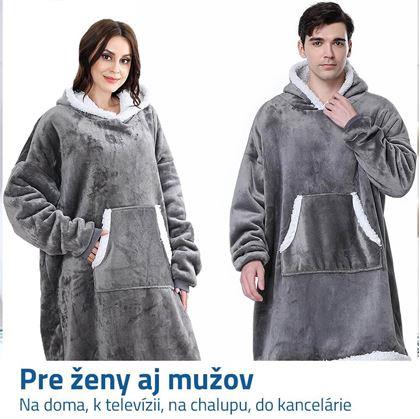 Hrejivá mikinová deka - šedá