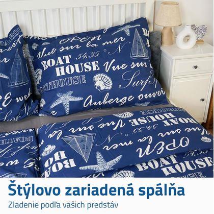 Obrázok z Bavlnené obliečky - modrý nápis