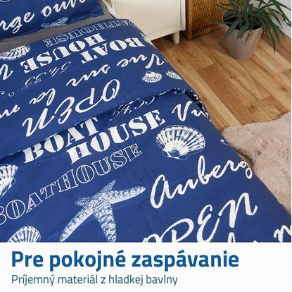 Obrázok Bavlnené obliečky - modrý nápis