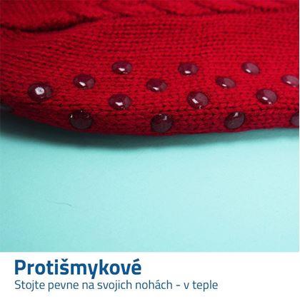 Teplé pletené ponožky - červené