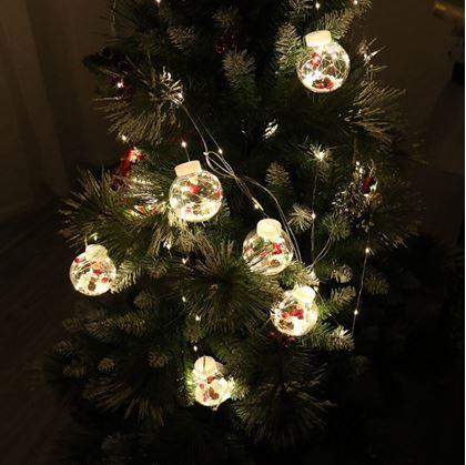 Obrázok z Vianočná svietiaca guľa reťaz - santa