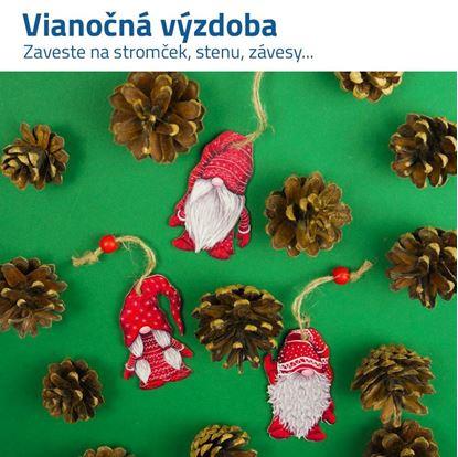Sada dřevěných ozdob trpaslíci 9 ks - červeno-zelená sada