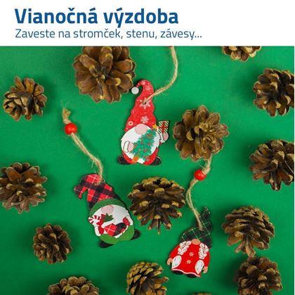 Sada dřevěných ozdob trpaslíci 9 ks - červeno-zelená sada