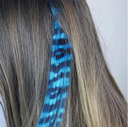 Barevný příčesek do vlasů - modrý