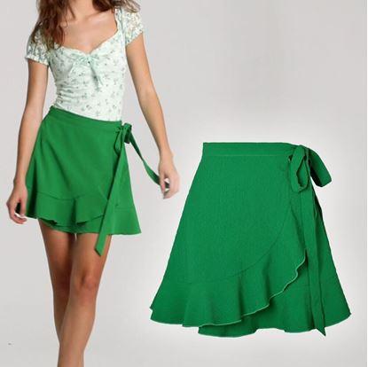 Krátká zavinovací sukně - zelená