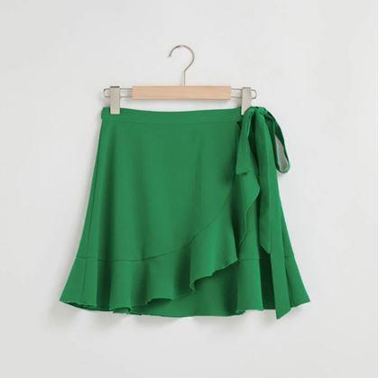 Krátká zavinovací sukně - zelená