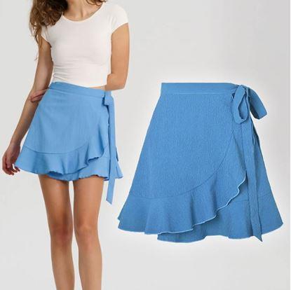 Krátká zavinovací sukně - modrá