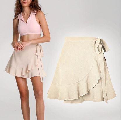 Krátká zavinovací sukně - krémová